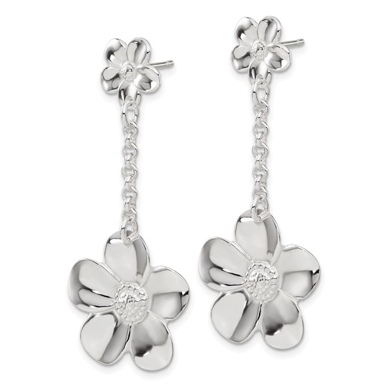 Sterling Silver Floral Necklace and Earring Set