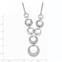 Sterling Silver CZ Circles Necklace view 2
