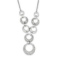 Sterling Silver CZ Circles Necklace view 1