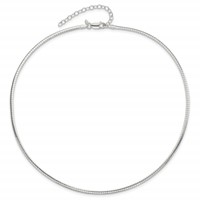 Sterling Silver Polished 2mm Cubetto Necklace with 2 Inch Extension, 16" view 3