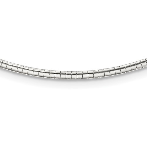 Sterling Silver Polished 2mm Cubetto Necklace with 2 Inch Extension, 16"