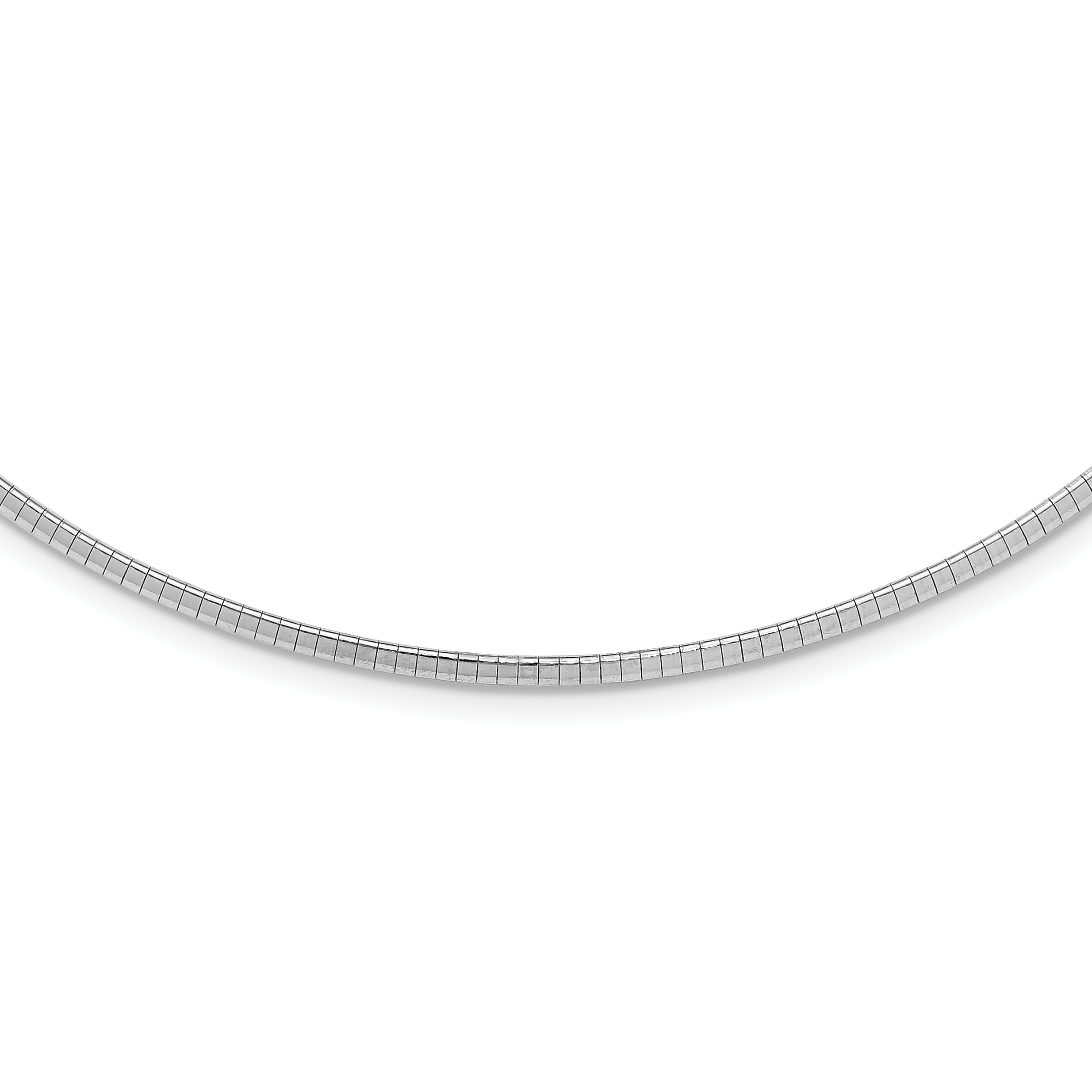 Sterling Silver Rhodium-plated 2mm with 2 inch Extention Cubetto Chain (QG2550R-16)