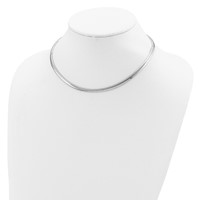 Sterling Silver Rhodium-plated Polished 4mm Cubetto Necklace with 2 Inch Extension, 16" view 4