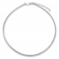 Sterling Silver Rhodium-plated Polished 4mm Cubetto Necklace with 2 Inch Extension, 16" view 3