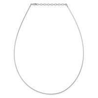 Sterling Silver Rhodium-plated Polished 1mm Round Cubetto Necklace, 16" view 5