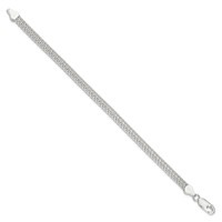 Sterling Silver Polished 5mm Mesh Bracelet, 7" view 2