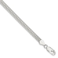 Sterling Silver Polished 5mm Mesh Bracelet, 7" view 1