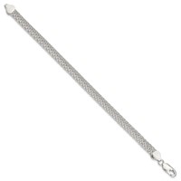 Sterling Silver Polished 6mm Mesh Bracelet, 7" view 2