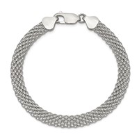 Sterling Silver Polished 6mm Mesh Bracelet, 7" view 3