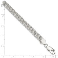 Sterling Silver Polished 6mm Mesh Bracelet, 7" view 4