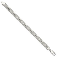 Sterling Silver Polished 8mm Mesh Bracelet, 7" view 2