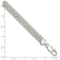 Sterling Silver Polished 8mm Mesh Bracelet, 7" view 4