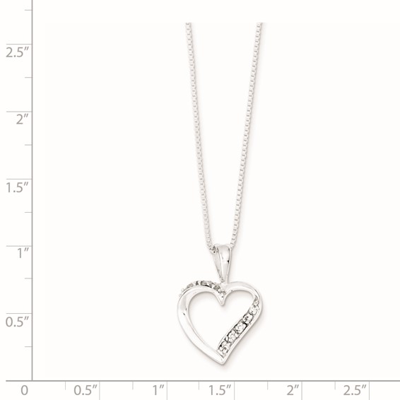 Sterling Silver CZ Heart Necklace