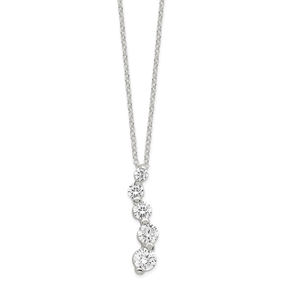 Sterling Silver CZ Journey Necklace (QG2642-18)