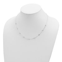 Sterling Silver Clear 4mm Bezel-set CZ 11-Station Necklace with 2 Inch Extension, 18" view 4