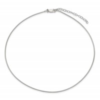 Sterling Silver Polished 1.35mm Neckwire Necklace with 2 Inch Extension, 16" view 2