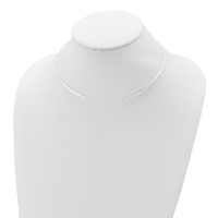 Sterling Silver Polished 1.6mm Neckwire Necklace with 2 Inch Extension, 16" view 3