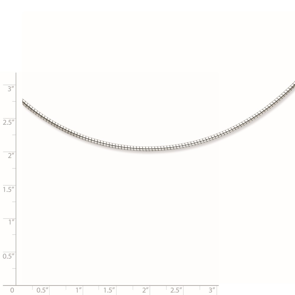 Sterling Silver Rhodium-plated 2mm Round w/2in ext Cubetto (QG2664-16)