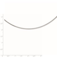 Sterling Silver Rhodium-plated Polished 2mm Round Cubetto Necklace with 2 Inch Extension, 16" view 2
