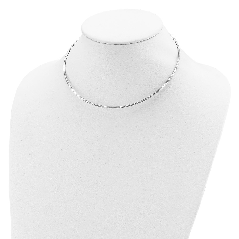 Sterling Silver Rhodium-plated 2mm Round w/2in ext Cubetto (QG2664-16)