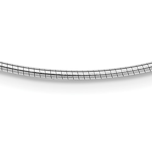 Sterling Silver Rhodium-plated Polished 2mm Round Cubetto Necklace with 2 Inch Extension, 16"