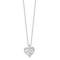 Sterling Silver Rhodium-plated Diam. Mom Necklace view 2