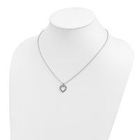Brilliant Gemstones Sterling Silver with 14K Accent Rhodium-plated Amethyst and Diamond Necklace with 2 Inch Extender, 18" view 4