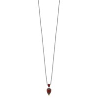 Brilliant Gemstones Sterling Silver with 14K Accent Rhodium-plated Garnet Necklace with 2 Inch Extender, 18" view 2