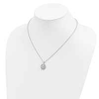 Brilliant Gemstones Sterling Silver with 14K Accent Rhodium-plated Sky Blue Topaz and Diamond Necklace with 2 Inch Extender, 18" view 4