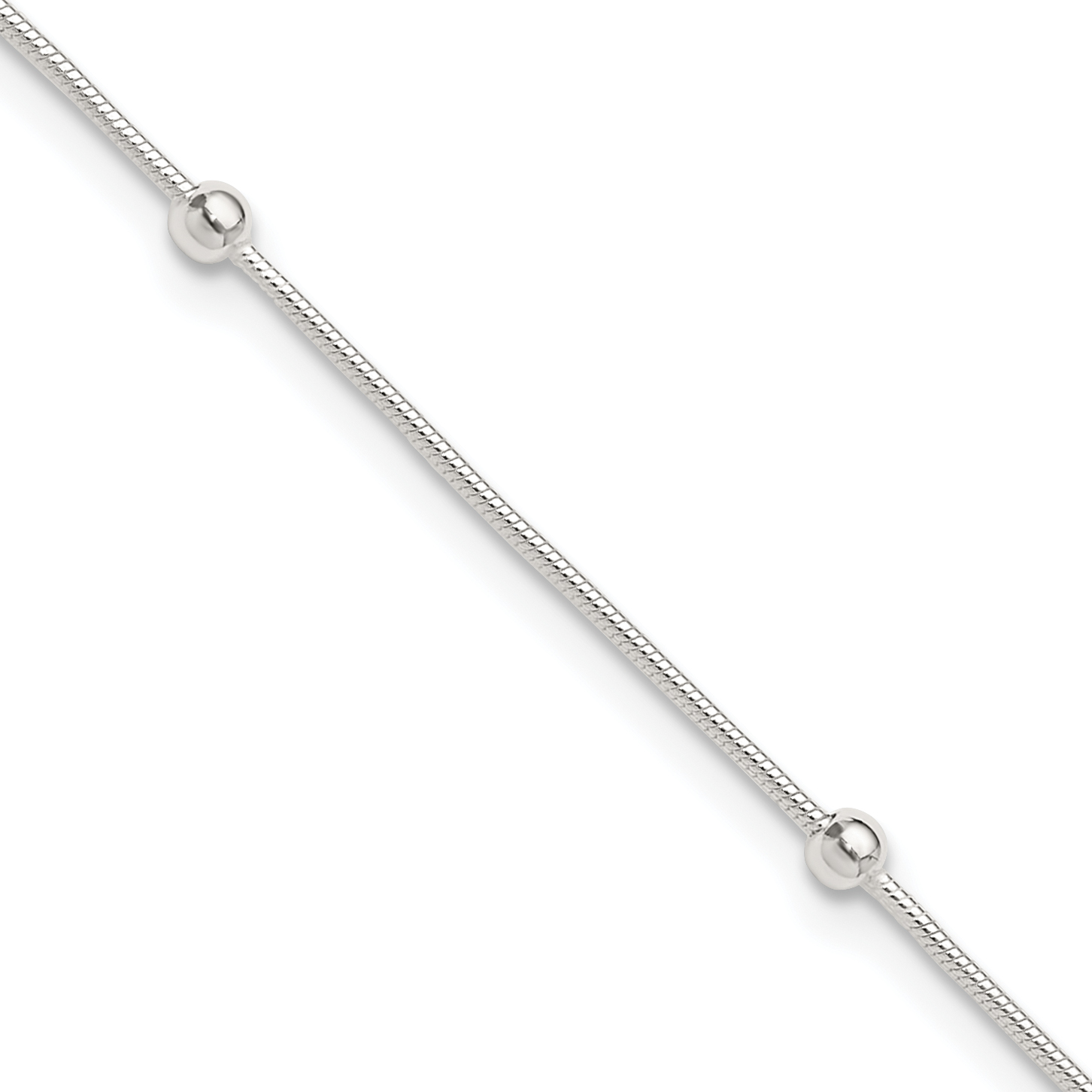 Sterling Silver 9in Plus1.5 in ext Polished Anklet (QG2755-9)