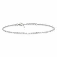 Sterling Silver Fancy Chain Plus 1 Inch Extender - Total 10 Inch Anklet - 9in view 4