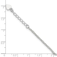 Sterling Silver Fancy Chain Plus 1 Inch Extender - Total 10 Inch Anklet - 9in view 3