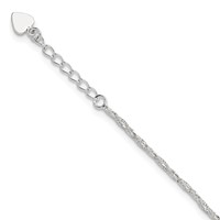 Sterling Silver Fancy Chain Plus 1 Inch Extender - Total 10 Inch Anklet - 9in view 1