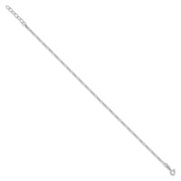 Sterling Silver Figaro Chain Plus 1 Inch Extender - Total 10 Inch Anklet, 9" view 2