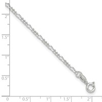 Sterling Silver Figaro Chain Plus 1 Inch Extender - Total 10 Inch Anklet, 9" view 3