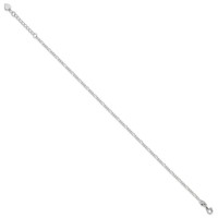 Sterling Silver Figaro Chain 9 Inch Plus 1 Inch Extender - Total 10 Inch Anklet view 2