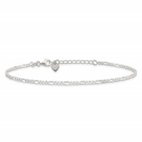 Sterling Silver Figaro Chain 9 Inch Plus 1 Inch Extender - Total 10 Inch Anklet view 4