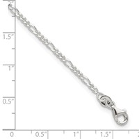 Sterling Silver Figaro Chain 9 Inch Plus 1 Inch Extender - Total 10 Inch Anklet view 3