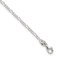 Sterling Silver Figaro Chain 9 Inch Plus 1 Inch Extender - Total 10 Inch Anklet view 1