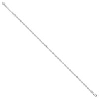 Sterling Silver 3mm Singapore Chain Plus 1 Inch Extender - Total 9 Inch Anklet, 8" view 2