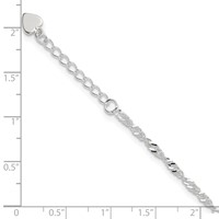 Sterling Silver 3mm Singapore Chain Plus 1 Inch Extender - Total 9 Inch Anklet, 8" view 4