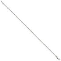 Sterling Silver 2mm Rope Chain Plus 1 Inch Extender - Total 10 Inch Anklet - 9in view 2