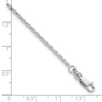 Sterling Silver 2mm Rope Chain Plus 1 Inch Extender - Total 10 Inch Anklet - 9in view 3