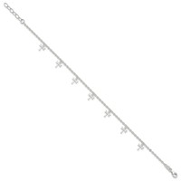 Sterling Silver Dragonfly Charms Plus 1 Inch Extender - Total 10 Inch Anklet, 9" view 2