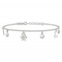 Sterling Silver Ocean Theme Charms Plus 1 Inch Extender - Total 10 Inch Anklet - 9in view 3