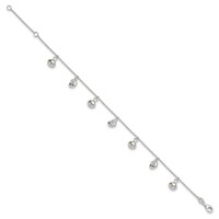 Sterling Silver Sea Shells Plus 1 Inch Extender - Total 9 Inch Anklet, 8" view 2