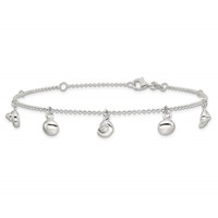Sterling Silver Sea Shells Plus 1 Inch Extender - Total 9 Inch Anklet, 8" view 4