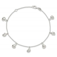 Sterling Silver Sea Shells Plus 1 Inch Extender - Total 9 Inch Anklet, 8" view 5