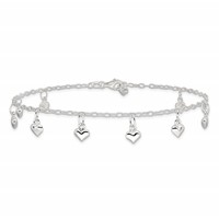 Sterling Silver Polished Puffed Heart Anklet view 3