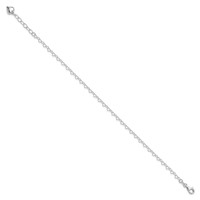 Sterling Silver Puffed Heart Dangle Plus 1 Inch Extender - Total 10 Inch Anklet, 9" view 2
